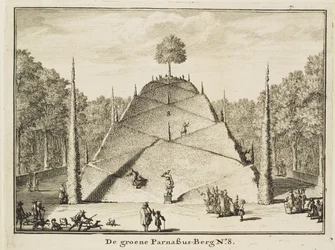 Artificial Mount Parnassus, engraved by Johannes Van den Aveele